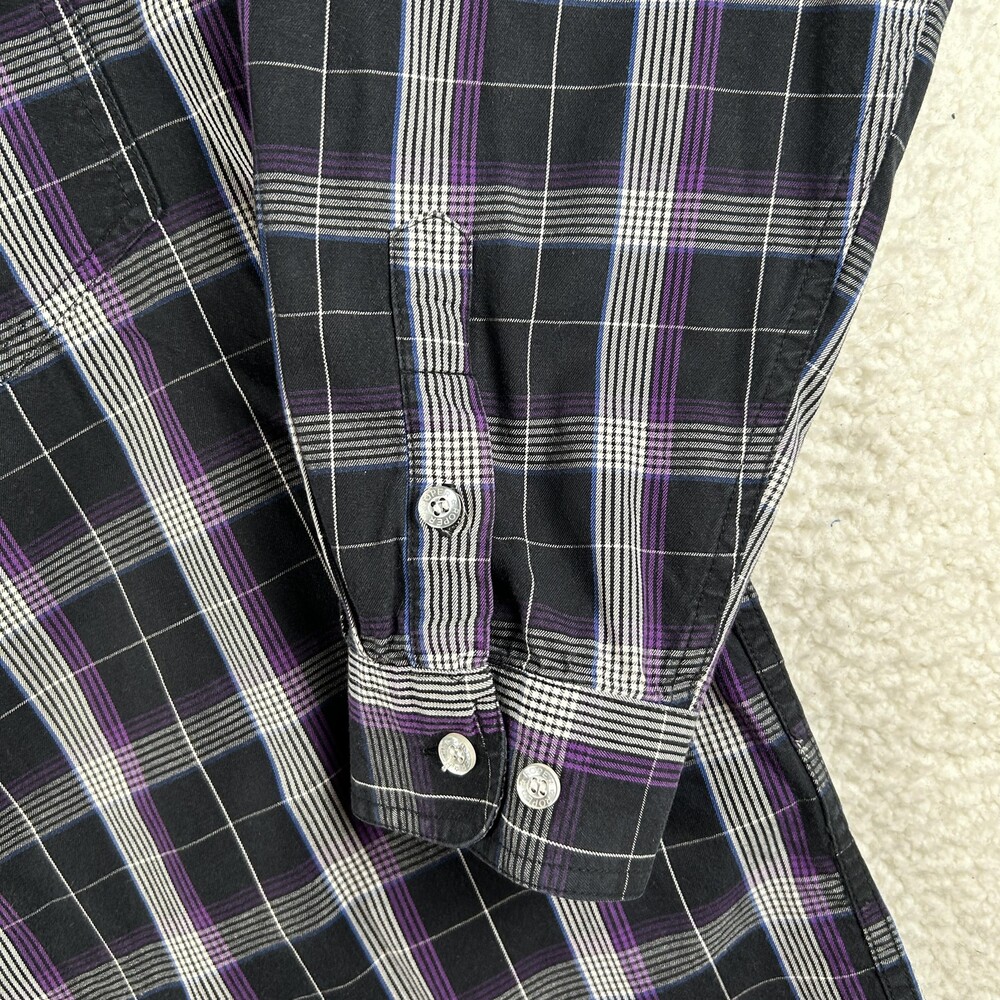Roper Shirt Mens XL Black Plaid Long Sleeve Button Down Western Casual Western - Picture 4 of 15
